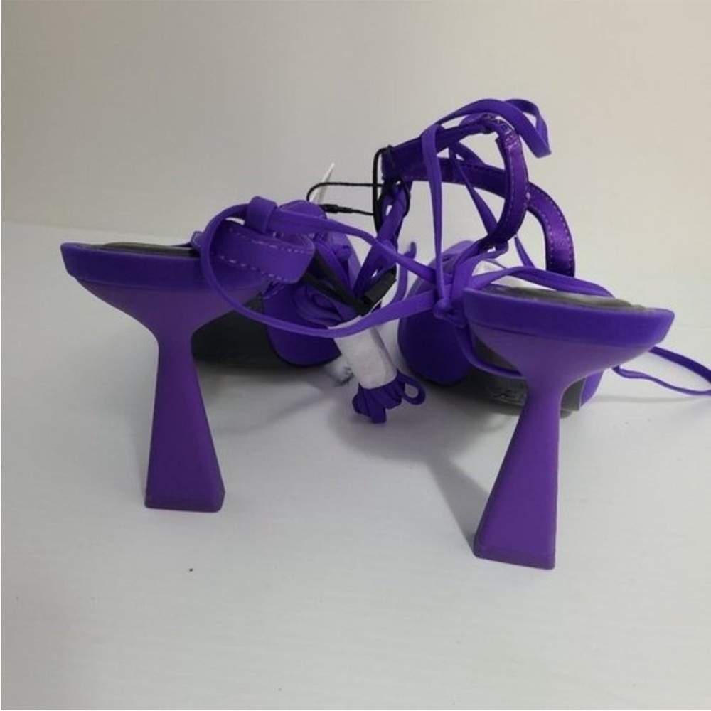 NWT ZARA LACE UP HIGH-HEEL SHOES LILAC 3209/010/081 - Picture 5 of 9